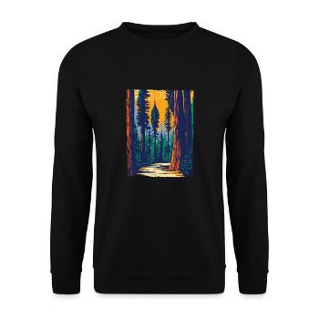 Die Natur Ruft Lets The Adventure Begins - Unisex Pullover - Schwarz - Vorne - Alina (178cm) & Michal (187cm)