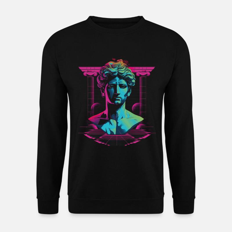 80er Klassische griechische statue Synthwave - Unisex Pullover - Schwarz