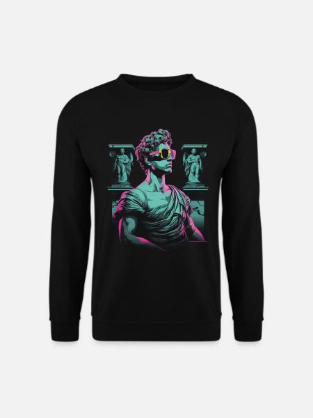 80er Klassische griechische statue Synthwave - Unisex Pullover - Schwarz