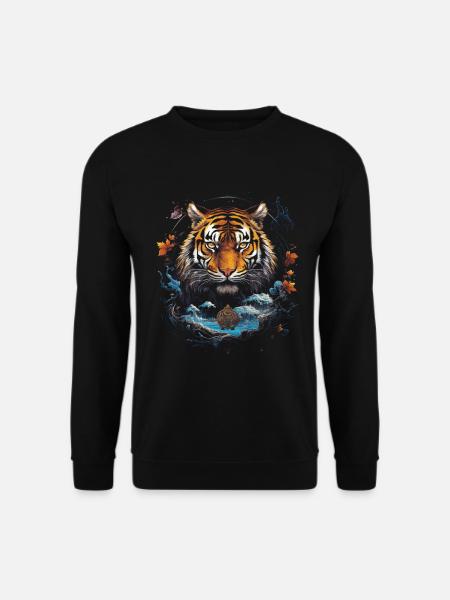 Mondlicht Tiger Chinesisch Japanisch China - Unisex Pullover - Schwarz