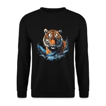 Majestic Tiger Wilderness Wild Powerful - Unisex Sweatshirt - black - Front - Alina (178cm) & Michal (187cm)