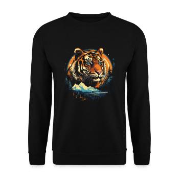Majestic Tiger Wilderness Wild Powerful - Unisex Sweatshirt - black - Front - Alina (178cm) & Michal (187cm)