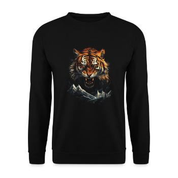 Tiger Natur Tiere - Unisex Pullover - Schwarz - Vorne - Alina (178cm) & Michal (187cm)