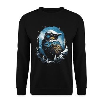Illustration d’oiseau majestueux amoureux des oiseaux - Sweat-shirt Unisexe - noir - Devant - Alina (178cm) & Michal (187cm)