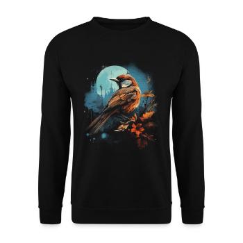 Majestic Bird Illustration Bird Lover - Unisex Sweatshirt - black - Front - Alina (178cm) & Michal (187cm)