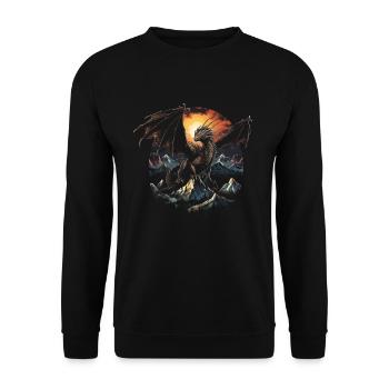 Dragon Role Playing Game Illustration Mythology - Unisex Sweatshirt - black - Front - Alina (178cm) & Michal (187cm)