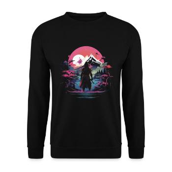 Japanese, Traditional, Mountain, Fuji, Japan, Geisha - Unisex Sweatshirt - black - Front - Alina (178cm) & Michal (187cm)