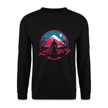 Japanese, Traditional, Mountain, Fuji, Japan, Geisha - Unisex Sweatshirt - black - Front - Alina (178cm) & Michal (187cm)