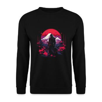 Japanisch Traditionell Berg fuji Japan Geisha - Unisex Pullover - Schwarz - Vorne - Alina (178cm) & Michal (187cm)
