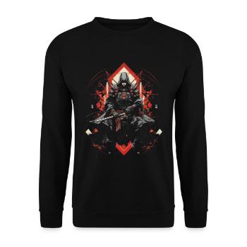 Japanisch Kunstwerk - Unisex Pullover - Schwarz - Vorne - Alina (178cm) & Michal (187cm)