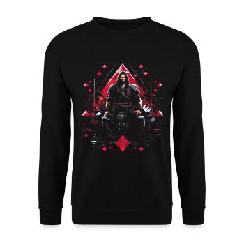 Japanisch Kunstwerk - Unisex Pullover - Schwarz - Vorne - Alina (178cm) & Michal (187cm)