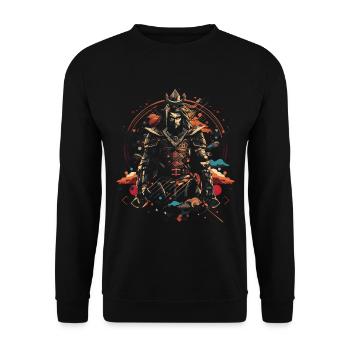 Japanisch Kunstwerk - Unisex Pullover - Schwarz - Vorne - Alina (178cm) & Michal (187cm)