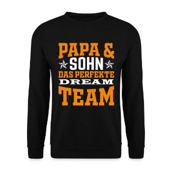 Vater und Sohn das perfekte Team Papa und Sohn - Unisex Pullover - Schwarz - Vorne - Alina (178cm) & Michal (187cm)