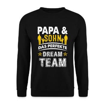 Vater und Sohn das perfekte Team Papa und Sohn - Unisex Pullover - Schwarz - Vorne - Alina (178cm) & Michal (187cm)