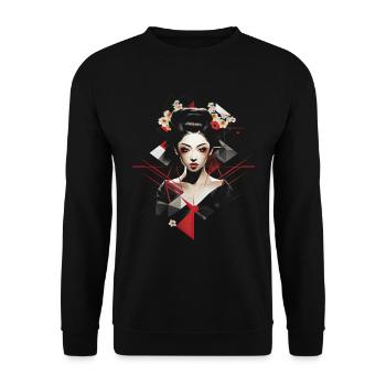 Kimono Japonais Beau Japon - Sweat-shirt Unisexe - noir - Devant - Alina (178cm) & Michal (187cm)