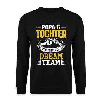 Papa und Tochter das perfekte Team Vater Tochter - Unisex Pullover - Schwarz - Vorne - Alina (178cm) & Michal (187cm)