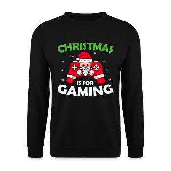 Noël, c’est pour le Père Noël gamer - Sweat-shirt Unisexe - noir - Devant - Alina (178cm) & Michal (187cm)