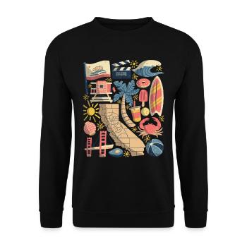 California - Unisex Sweatshirt - black - Front - Alina (178cm) & Michal (187cm)