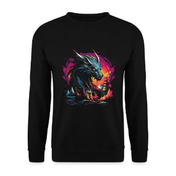 Dragon Role Playing Game Dragon - Unisex Sweatshirt - black - Front - Alina (178cm) & Michal (187cm)