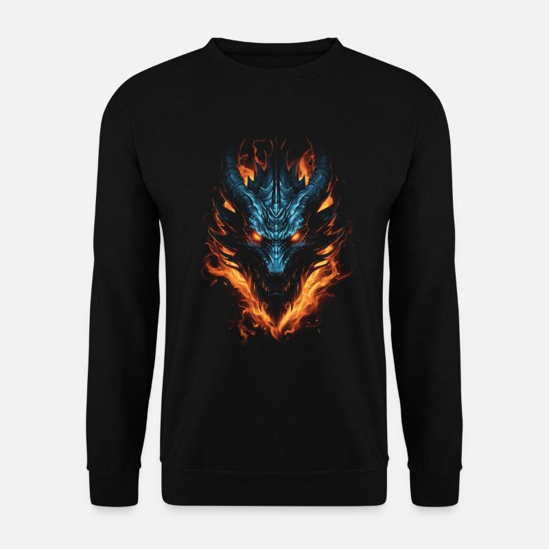 Drache Feuer Mystisch Drachen - Unisex Pullover - Schwarz