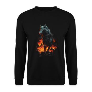 Wolf Wolves Middle Ages Dark Wilderness Nordic - Unisex Sweatshirt - black - Front - Alina (178cm) & Michal (187cm)