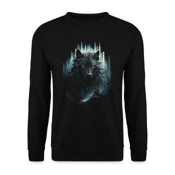 Werwolf Wolf Mythologie Rollenspiele Tier - Unisex Pullover - Schwarz - Vorne - Alina (178cm) & Michal (187cm)