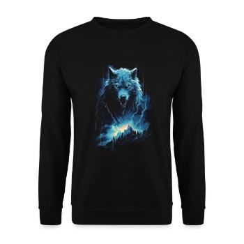 Werwolf Wolf Mythologie Rollenspiele Tier - Unisex Pullover - Schwarz - Vorne - Alina (178cm) & Michal (187cm)