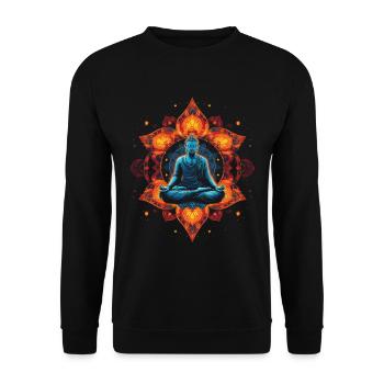 Mandala Chakra Méditation Bouddhisme - Sweat-shirt Unisexe - noir - Devant - Alina (178cm) & Michal (187cm)