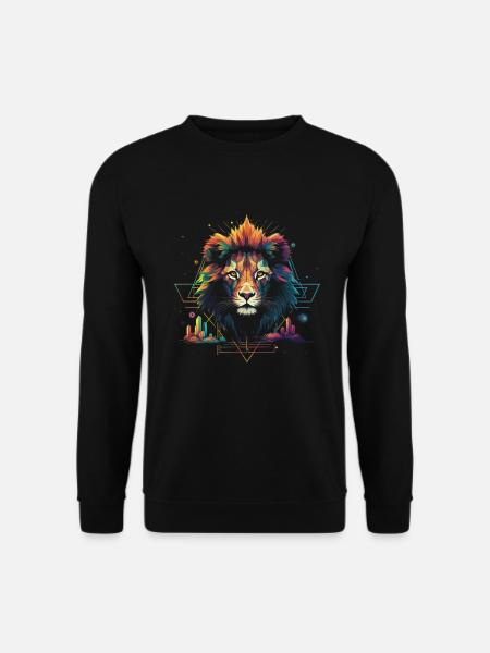 Löwe Savanne Natur Gemälde Tierreich Wildnis - Unisex Pullover - Schwarz