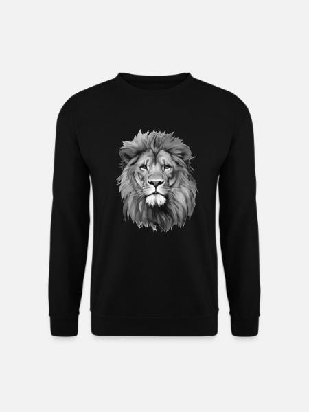 A portrait of the lion of the Lion Lion - Unisex Sweatshirt - black