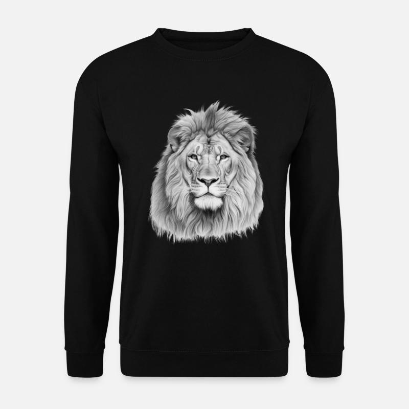 Ein Porträt des Löwen der Löwe Lion - Unisex Pullover - Schwarz
