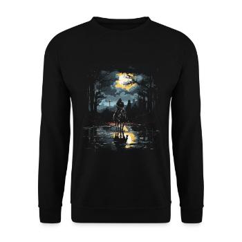 Knight Castle Knight sur Horse Knight Jeu de rôle - Sweat-shirt Unisexe - noir - Devant - Alina (178cm) & Michal (187cm)