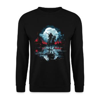Knight Castle Knight sur Horse Knight Jeu de rôle - Sweat-shirt Unisexe - noir - Devant - Alina (178cm) & Michal (187cm)