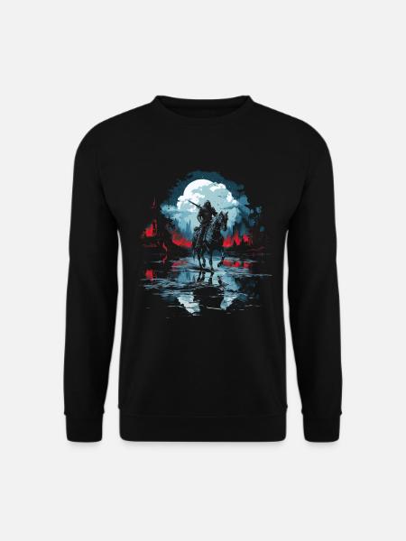 Ritter Burg Ritter auf Pferd Ritter Rollenspiel - Unisex Pullover - Schwarz