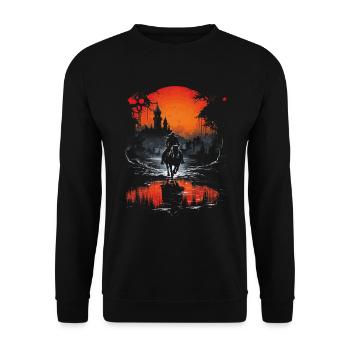 Knight Castle Knight sur Horse Knight Jeu de rôle - Sweat-shirt Unisexe - noir - Devant - Alina (178cm) & Michal (187cm)