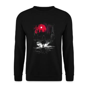 Knight Castle Knight on Horse Knight Role Playing Game - Unisex Sweatshirt - black - Front - Alina (178cm) & Michal (187cm)