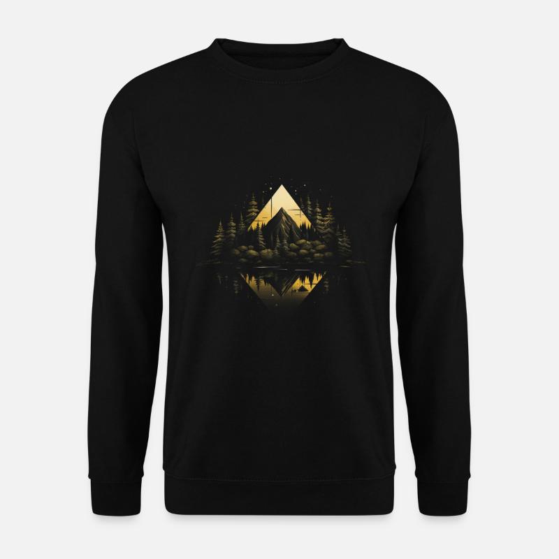 Geometric Minimalism Trees Abstract - Unisex Sweatshirt - black