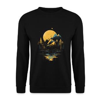 Nature, Forest, Abstract, Art, Camping - Unisex Sweatshirt - black - Front - Alina (178cm) & Michal (187cm)
