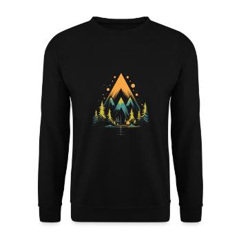Nature, Forest, Abstract, Art, Camping - Unisex Sweatshirt - black - Front - Alina (178cm) & Michal (187cm)