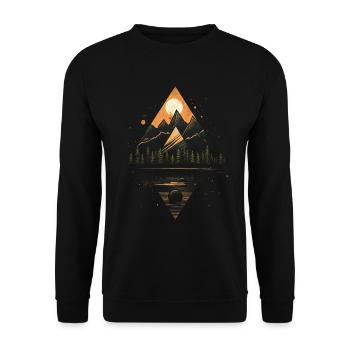 Nature, Forest, Abstract, Art, Camping - Unisex Sweatshirt - black - Front - Alina (178cm) & Michal (187cm)
