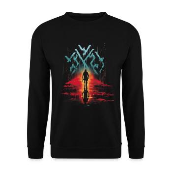Viking Silhouette Scandinavia Viking - Unisex Sweatshirt - black - Front - Alina (178cm) & Michal (187cm)