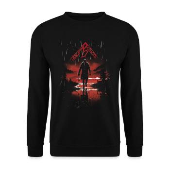 Viking Silhouette Scandinavia Viking - Unisex Sweatshirt - black - Front - Alina (178cm) & Michal (187cm)