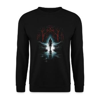 Viking Silhouette Scandinavia Viking - Unisex Sweatshirt - black - Front - Alina (178cm) & Michal (187cm)