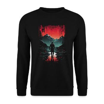 Viking Silhouette Scandinavia Viking - Unisex Sweatshirt - black - Front - Alina (178cm) & Michal (187cm)