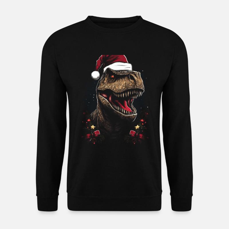T-rex Christmas Dino Festive - Unisex Sweatshirt - black