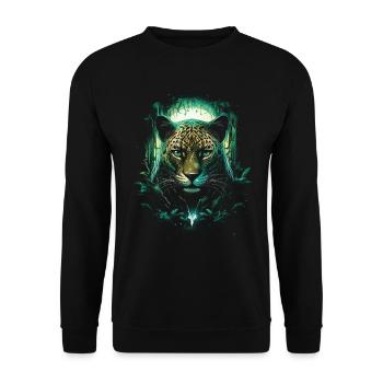 Majestätisch Dschungel Wildtiere Wildnis Kunstwerk - Unisex Pullover - Schwarz - Vorne - Alina (178cm) & Michal (187cm)