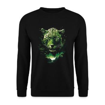 Majestätisch Dschungel Wildtiere Wildnis Kunstwerk - Unisex Pullover - Schwarz - Vorne - Alina (178cm) & Michal (187cm)