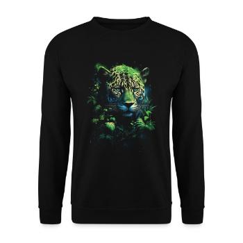 Majestätisch Dschungel Wildtiere Wildnis Kunstwerk - Unisex Pullover - Schwarz - Vorne - Alina (178cm) & Michal (187cm)
