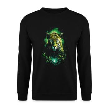Majestätisch Dschungel Wildtiere Wildnis Kunstwerk - Unisex Pullover - Schwarz - Vorne - Alina (178cm) & Michal (187cm)