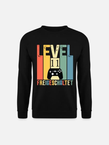 Level 11 ist freigeschaltet Geburtstag 11 Jahre - Unisex Pullover - Schwarz